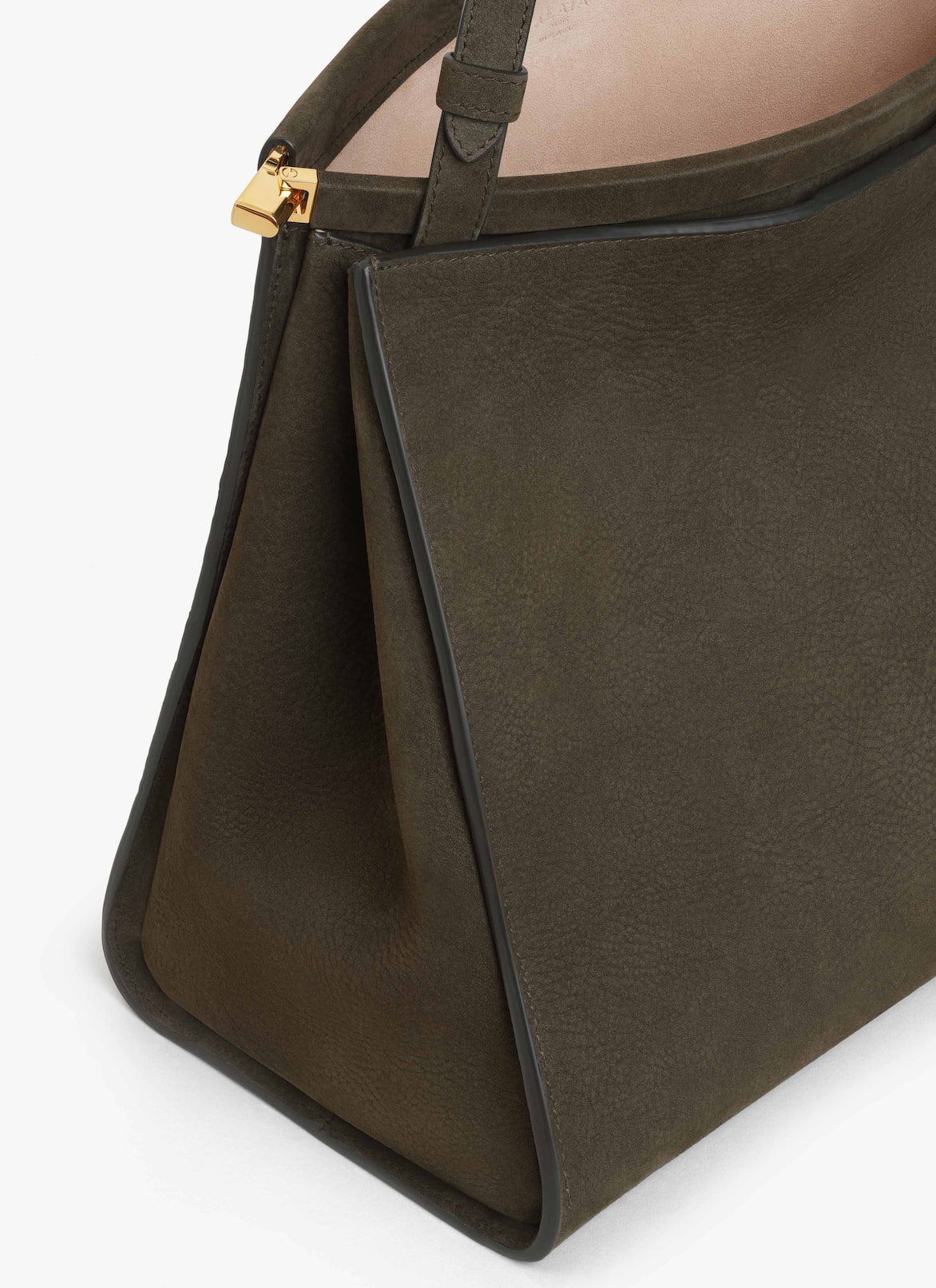 LE CLICK MEDIUM SQUARE BAG IN NUBUCK ALAÏA KHAKI LE CLICK MEDIUM SQUARE BAG IN NUBUCK